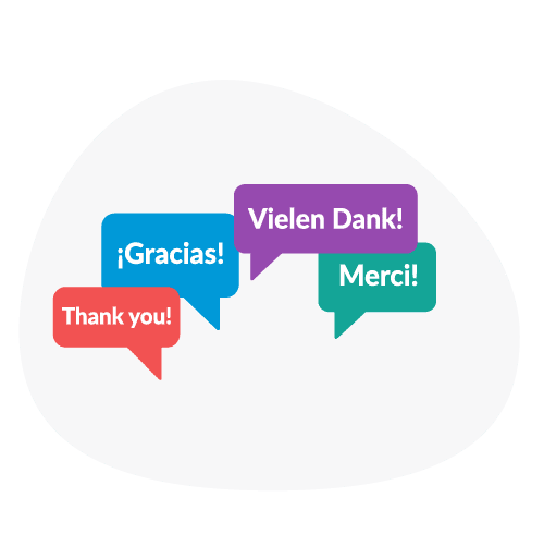 illustration saying thank you in multiple launguages